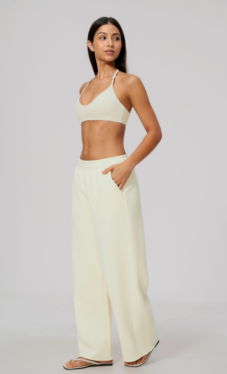 Hailey Cotton Blend Pull-On Wide Leg Sweatpants