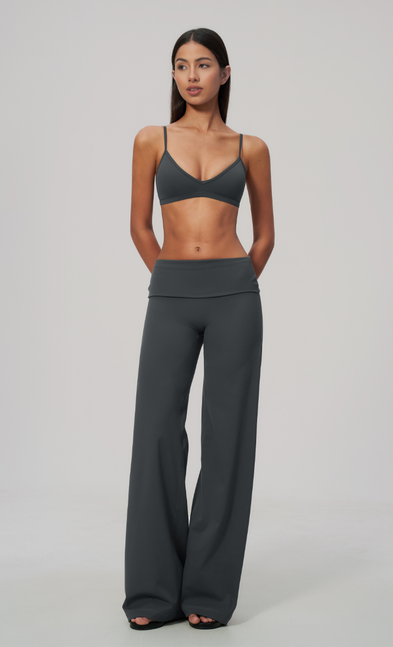 Brielle Foldover Waist Wide Leg Yoga Pant