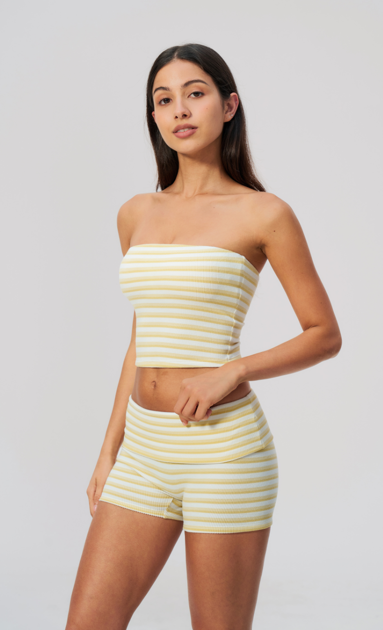 Alix Striped Bandeau 2-Piece Shorts Set
