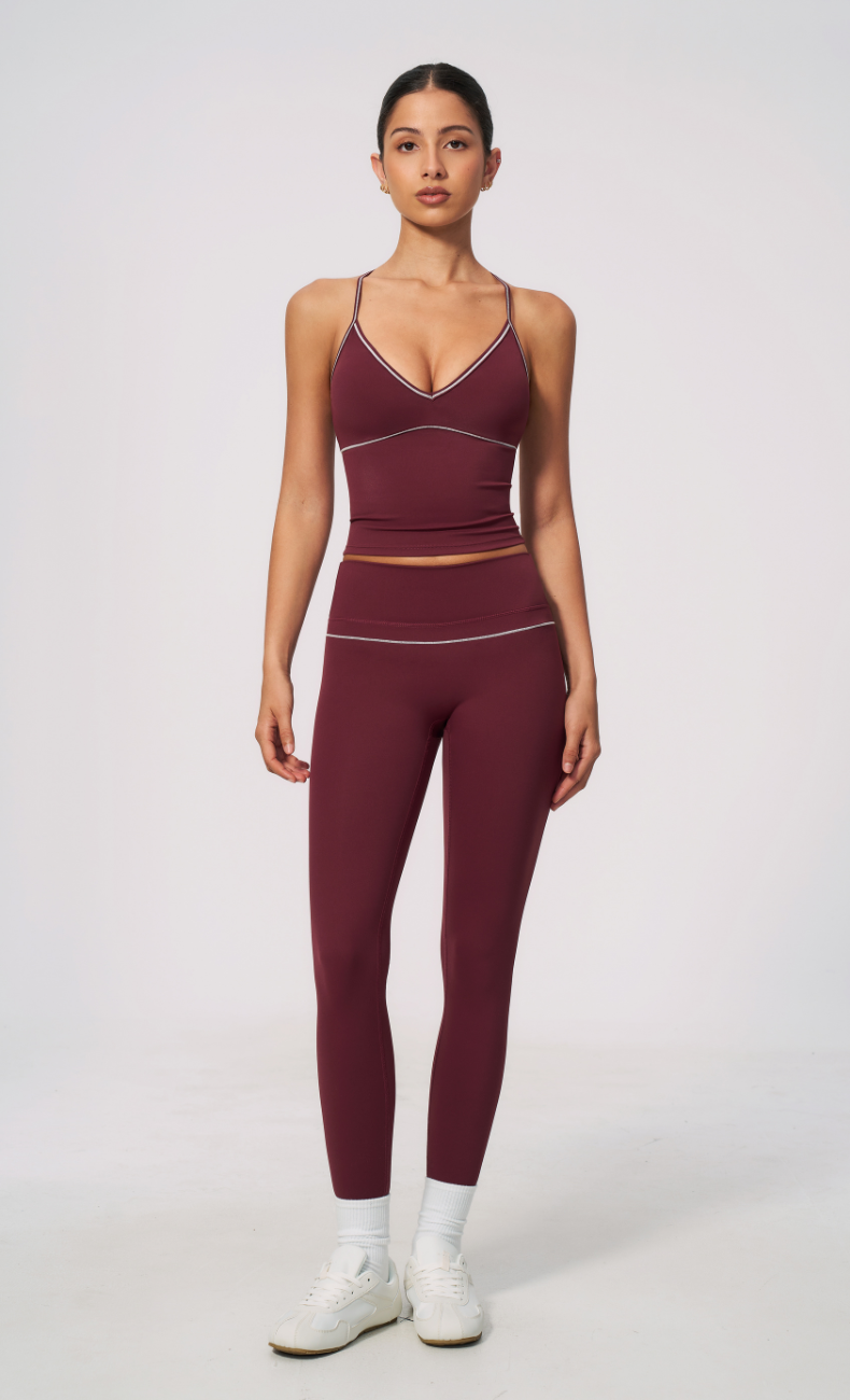 Arielle V-Neck Cami High Waist Leggings Workout Set