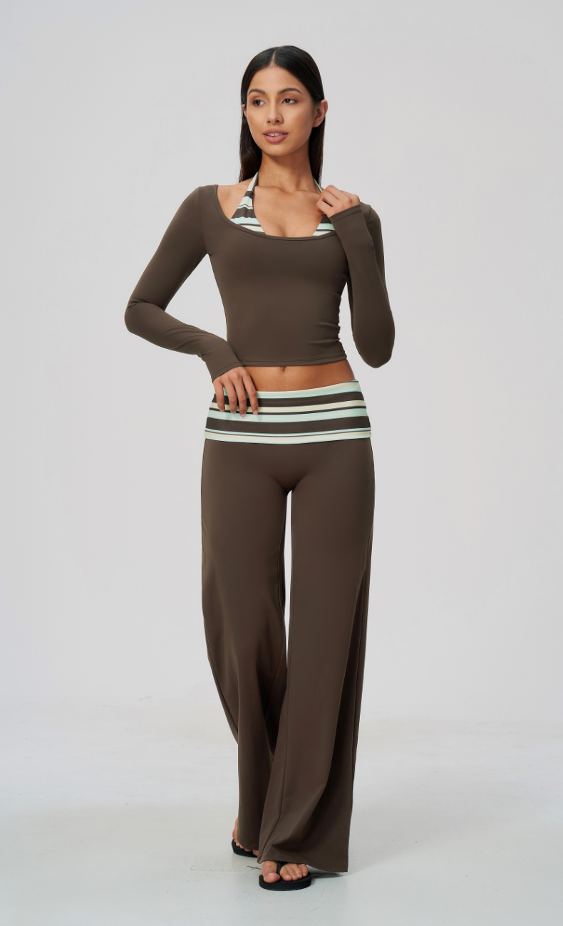 Harper Riviera Stripe Long Sleeve Wide Leg Matching Set