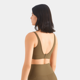 Alyssa Seamless Ribbed Bra - Deep Khaki