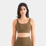 Alyssa Seamless Ribbed Bra - Deep Khaki