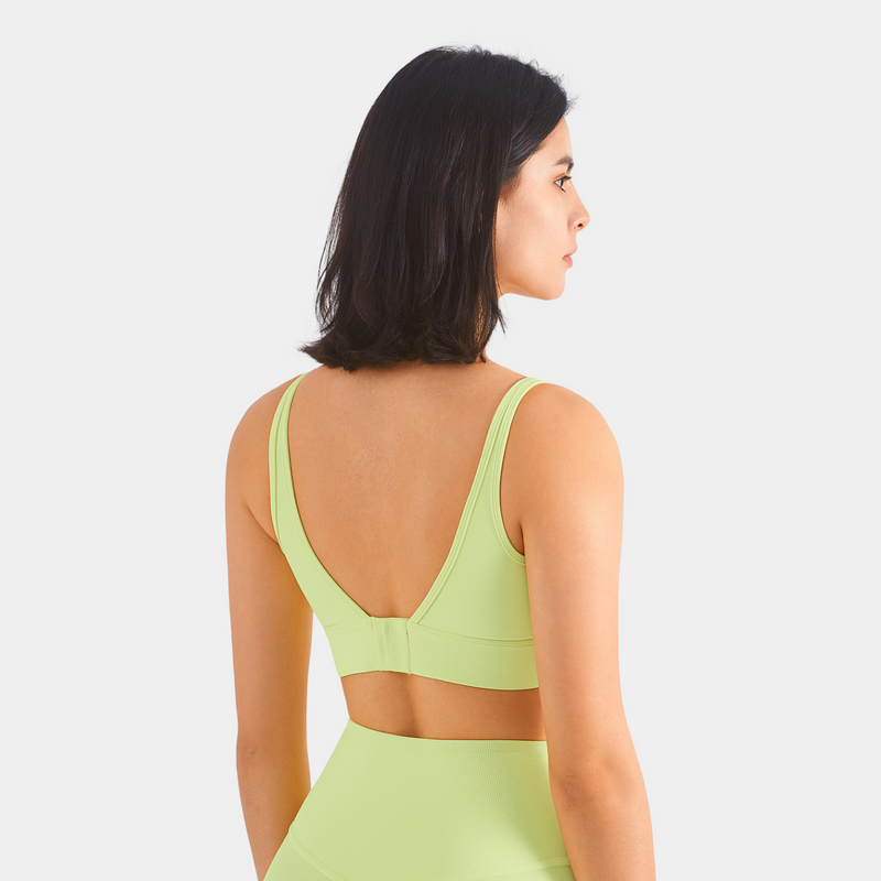 Alyssa Seamless Ribbed Bra - Fluorescent Orange