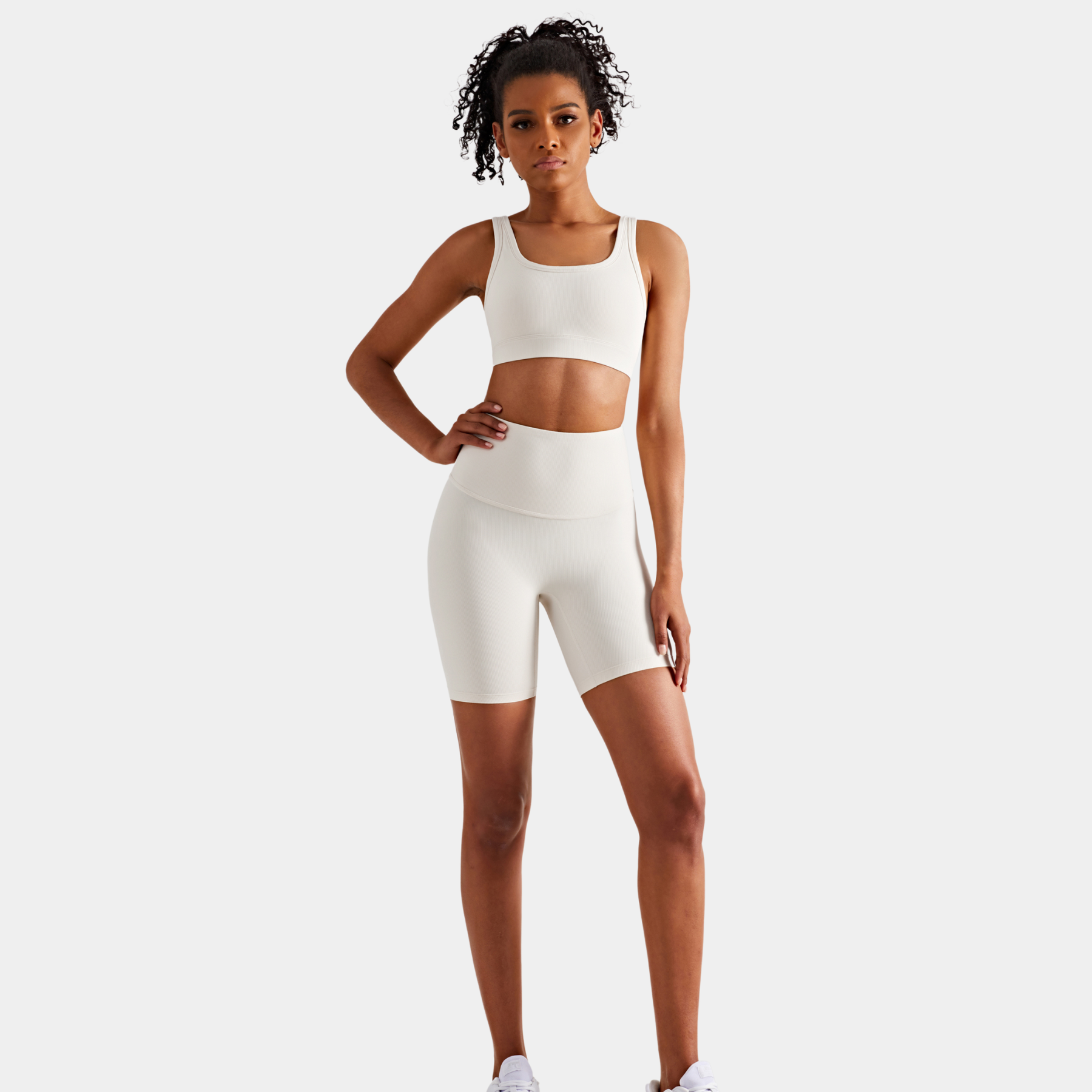 Woosoft RIB Aura Short - White - WOO YOGA